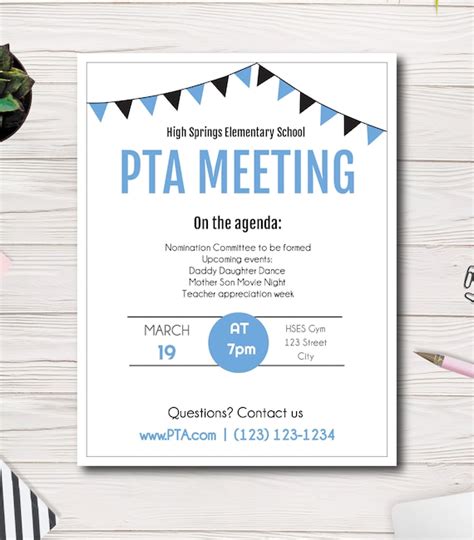 Meeting Announcement Flyer Easy to use Template Edit | Etsy