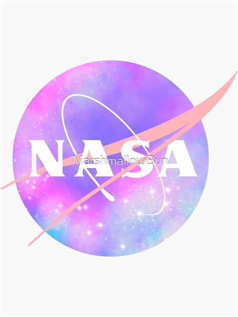 "Pastel Pink NASA Logo" Sticker by MarshmallowBun | Redbubble