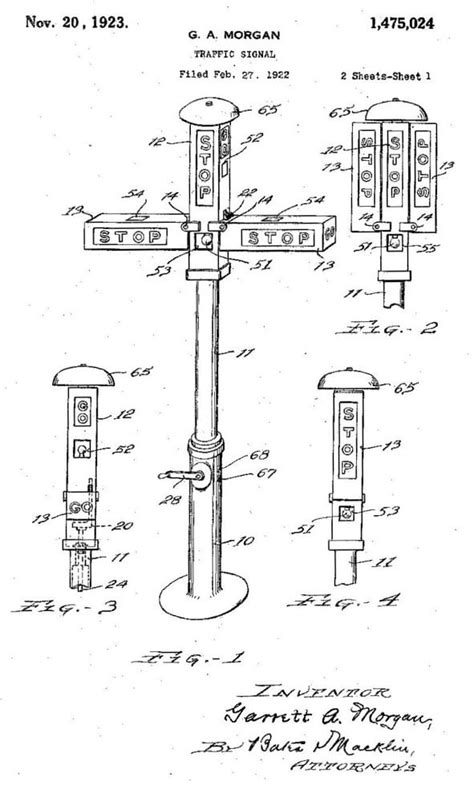 November 20, 1923 - Garrett Morgan patents three position traffic light - This Day In Automotive ...