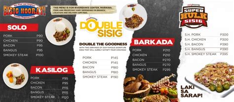 Sisig Hooray Menu & Updated Prices in Philippines 2024