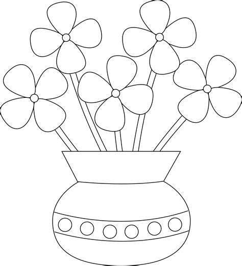 how to draw flowers in a vase | Home Decor in 2019 | Cartoon flowers, Digital stamps, Flower ...