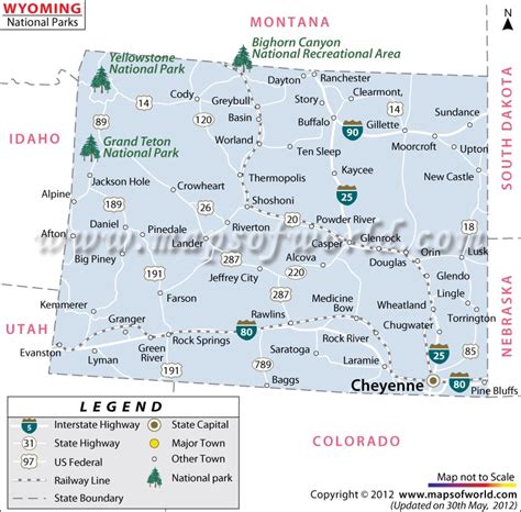 Wyoming National Parks Map | National Parks in Wyoming