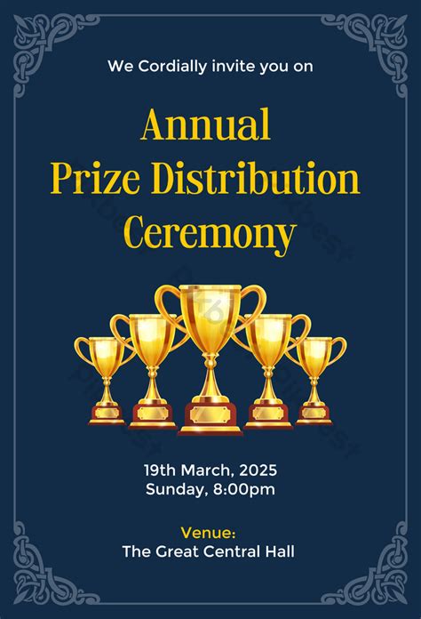 Annual Prize Distribution Cermony Invitation Card Design | EPS Free ...