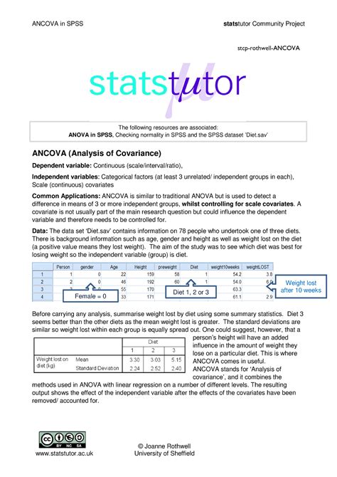 Ancova SPSS Summary - Extra handout with helpful explanations regarding the topic - © Joanne ...