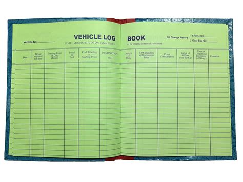 LRS Vehicle Log Book Short Size - Hard Bound - 21 x 17 cm - 40 Pages Single - 75 GSM Thick ...