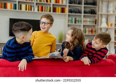 School Children Library Reading Books Doing Stock Photo 2195512555 ...