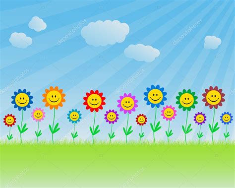 Smiling flowers Stock Vector Image by ©toponium #6376080