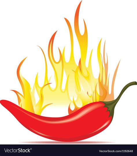 Hot chilli pepper in energy fire Royalty Free Vector Image , #AFF, #pepper, #energy, #Hot, # ...