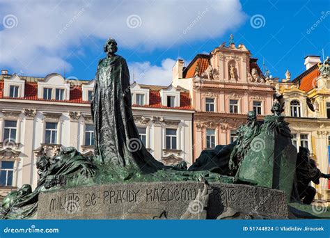 Statue of Jan Hus, the Old Town Square in Prague Czech Republic Stock Photo - Image of spring ...