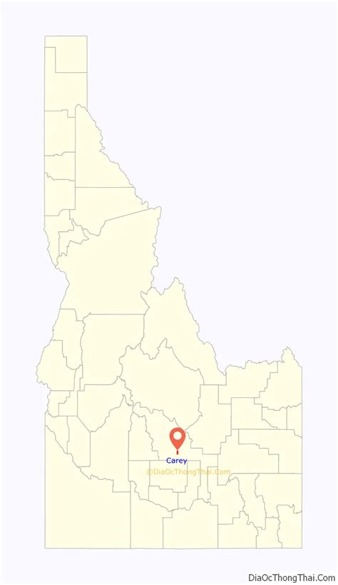 Map of Carey city, Idaho - Thong Thai Real