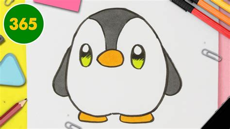 Comment dessiner un PINGOUIN KAWAII - Comment dessiner des animaux facile - YouTube