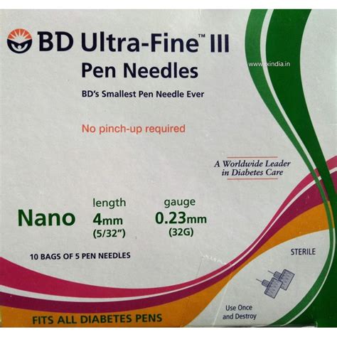 Buy BD Ultra-Fine III Insulin Pen Needles 32G 4mm Pack of 50 Online at RxIndia.com