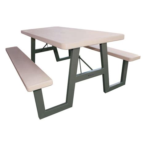 Lifetime 6 ft. Folding Picnic Table with Benches-22119 - The Home Depot