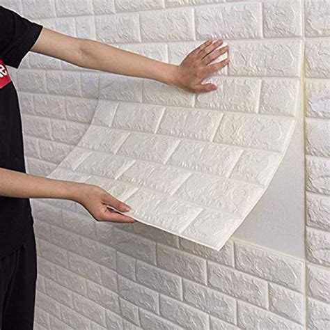 3D Brick Wall Sticker Self Adhesive Wall Tiles, Peel to Stick Wall Decorative Panels for Living ...