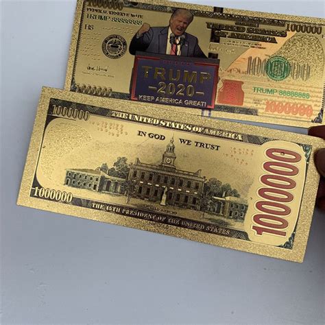 2021 2020 Donald Trump Dollar US President Banknote Gold Foil Bills ...