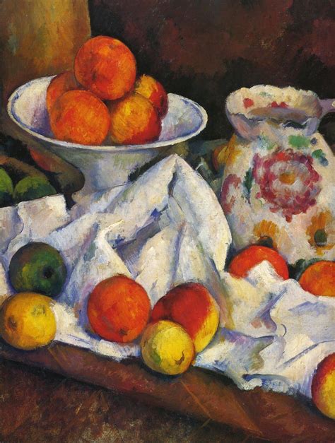 Still life, fruits, jug, fruit dish (detail), Paul Cezanne | Paul ...