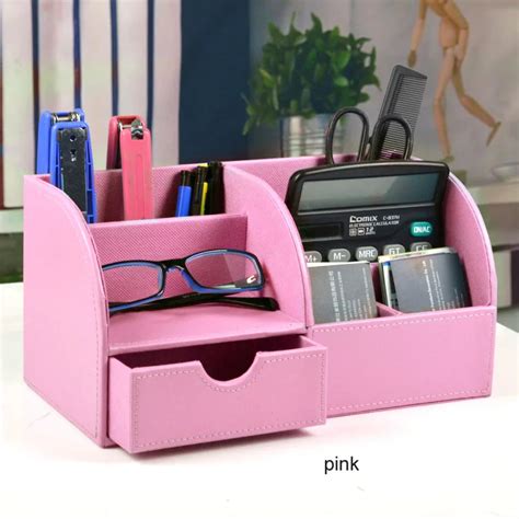 High Quality Simple Desktop Desk Decor Stationery Organizer box with drawer for Office Desk ...