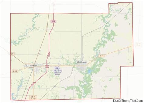 Map of Coles County, Illinois - Thong Thai Real