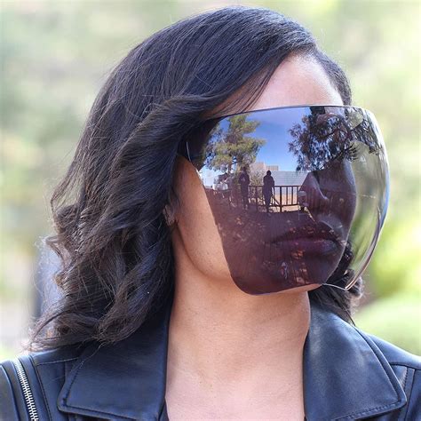 Futuristic Face Shield Mirrored Visor Sunglasses – Flawless Eyewear