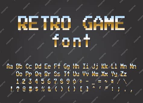 Premium Vector | Pixel retro font video computer game design