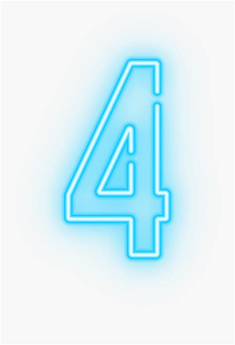 Neon Number Four Clip - Neon Transparent 4 Neon Png , Free Transparent ...