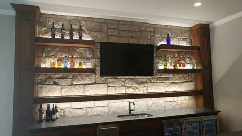 Image result for home bar wall shelves with tv | Home bar designs, Wall ...