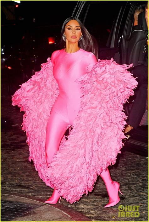 Kim Kardashian Wows in Pink Ruffled Outfit as She Heads Out After ...