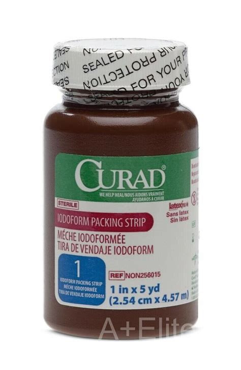 MEDLINE CURAD Iodoform Gauze Packing Strip Sterile 1"x5yd Medical Dental Wound Dressing - A ...