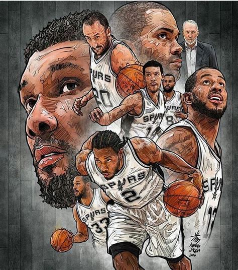 2015-16 San Antonio Spurs | Nba artwork, Nba art, Spurs basketball