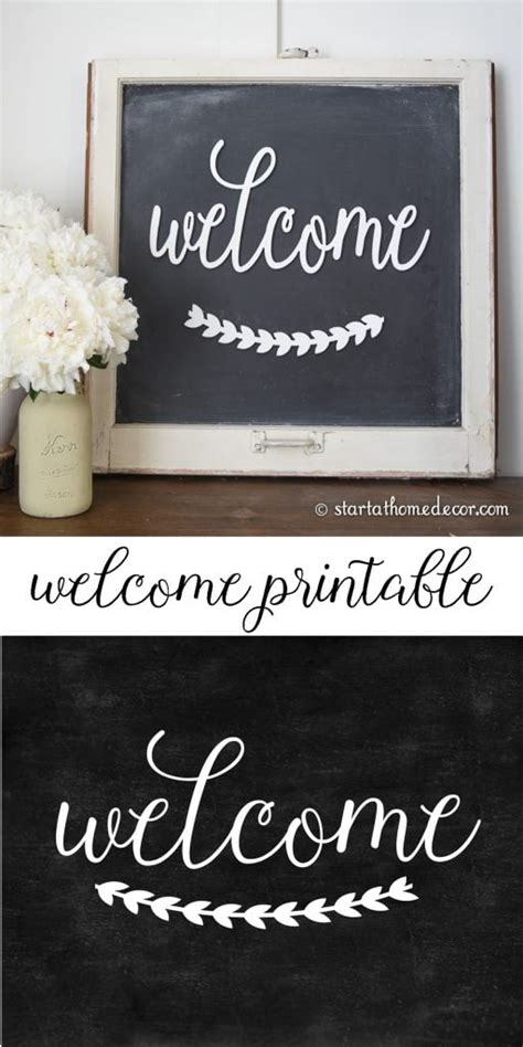 DIY Chalkboard Welcome with Free Printable | Start at Home Decor