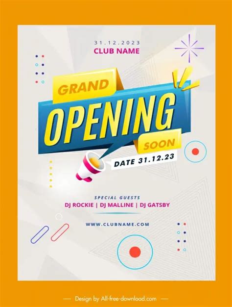 Grand opening poster template modern elegance Vectors graphic art designs in editable .ai .eps ...