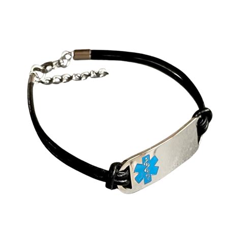 Leather Medical Alert Bracelet | Emergency ID Australia