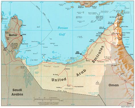 Carte des pays avec les villes : Les Émirats Arabes Unis