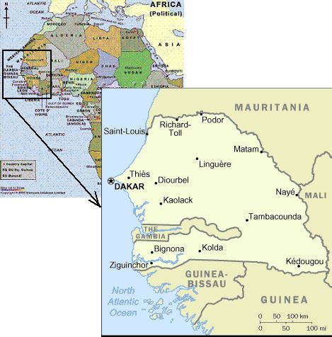 Gambia River Map