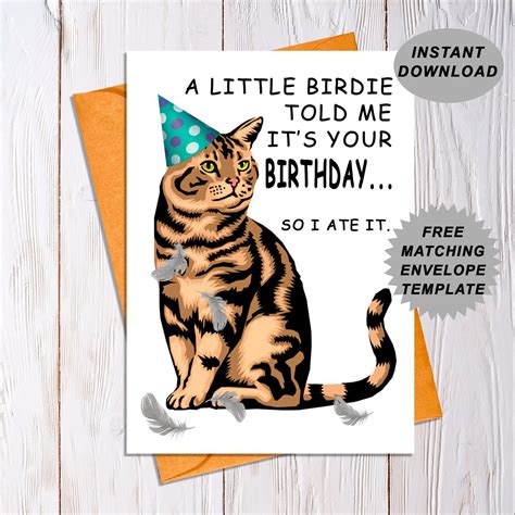 Printable Cat Birthday Cards