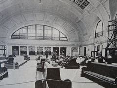 Interior, Union Station, Worcester, MA, 1911, Lithograph. Watson & Huc ...