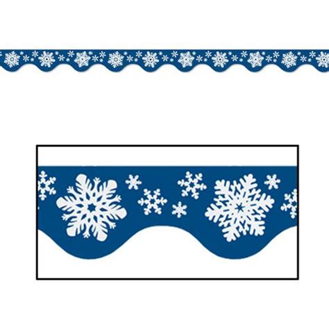 Winter Border Trim | Winter colors, Christmas party decorations, Snowflakes