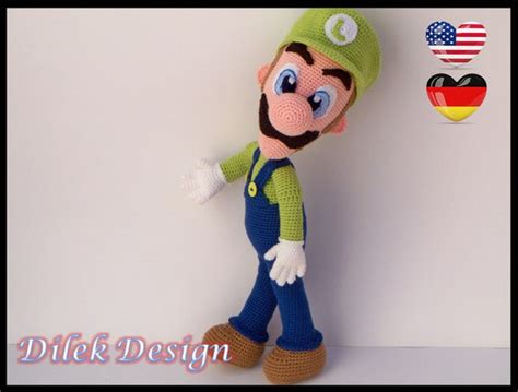 Amigurumi Crochet Pattern Luigi Amigurumi Luigi by DilekDesign