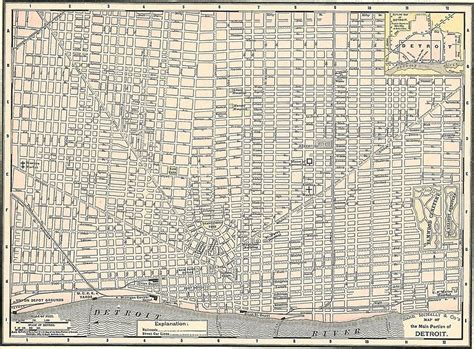 Vintage Map of Detroit (1895) Poster by BravuraMedia | Detroit map, Vintage map, Detroit art