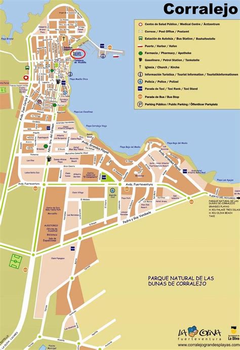 Corralejo tourist map | Tourist map, Adventure destinations, Canary islands spain