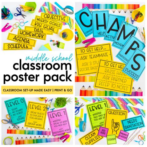 Printable Classroom Poster Pack for Middle School | Classroom posters, Printable classroom ...