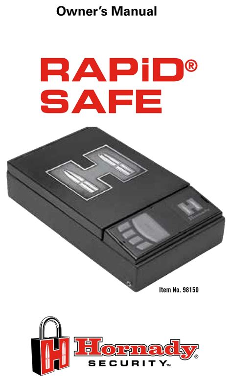 HORNADY SECURITY RAPID SAFE OWNER'S MANUAL Pdf Download | ManualsLib