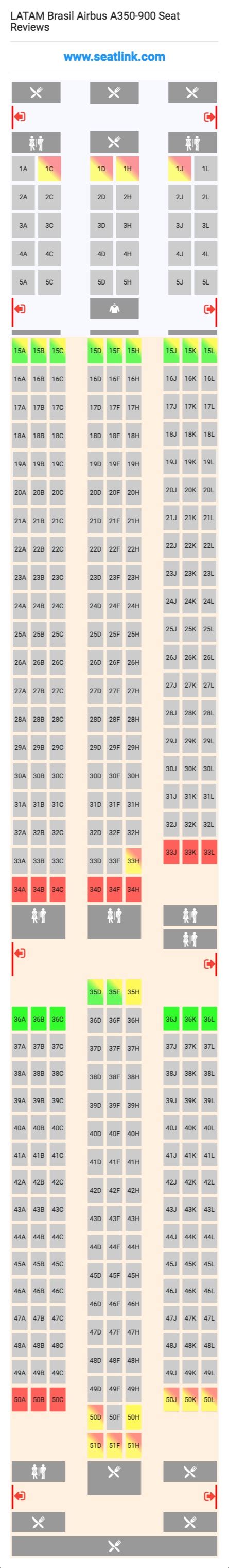 LATAM Brasil Airbus A350-900 Seating Chart - Updated February 2020 ...