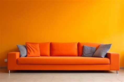 Premium AI Image | Corner fabric sofa near vibrant wall