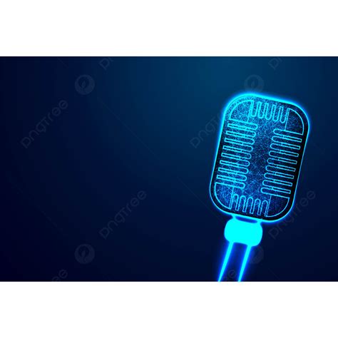 Microphone Mic Announce Concept Abstract Low Poly Wireframe D Background, Object, Empty, Design ...