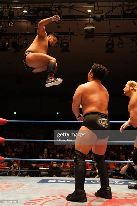 Shotaro Ashino attacks Koji Doi during the All Japan Pro-Wrestling at ...