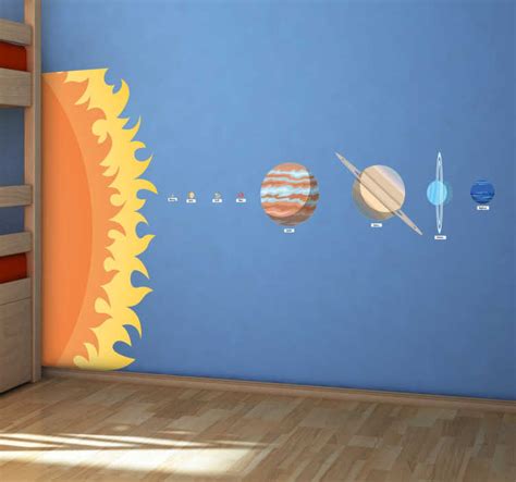 Solar system to scale space wall sticker - TenStickers