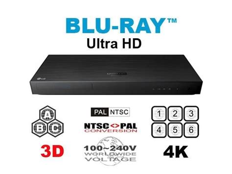 LG 4K Ultra Multi Region Blu Ray Player - Multi zone A B C Blu-ray Pal Ntsc - Dual Voltage ...