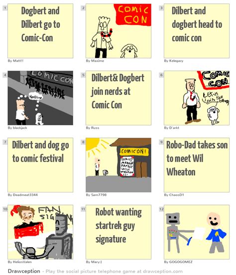 Dogbert and Dilbert go to Comic-Con - Drawception