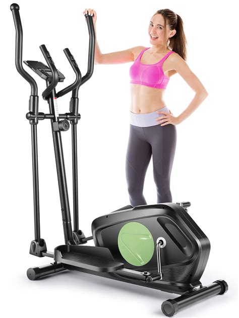 Elliptical Machine 8 Levels Elliptical Trainers with Heart Rate Sensor LCD Monitor Smooth Quiet ...